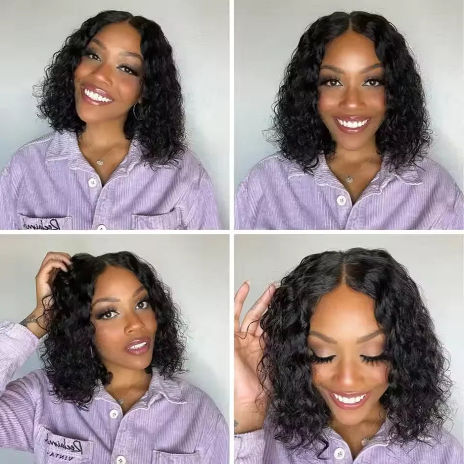 Curly Wigs Glueless Preplucked Human Wigs Ready To Go Short Bob Wig 5X5 Pre Cut Wig 4X4 Deep Wave 100% Closure Wigs For Women