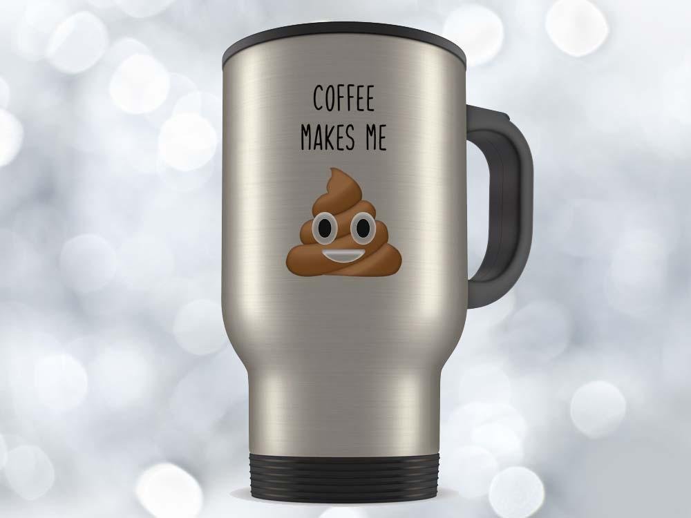 Coffee Makes Me Poop Emoji Coffee Mug