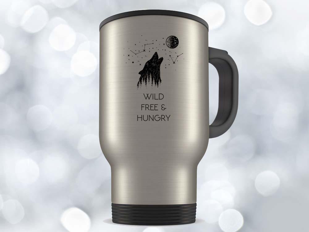 Wild Free & Hungry Wolf Coffee Mug