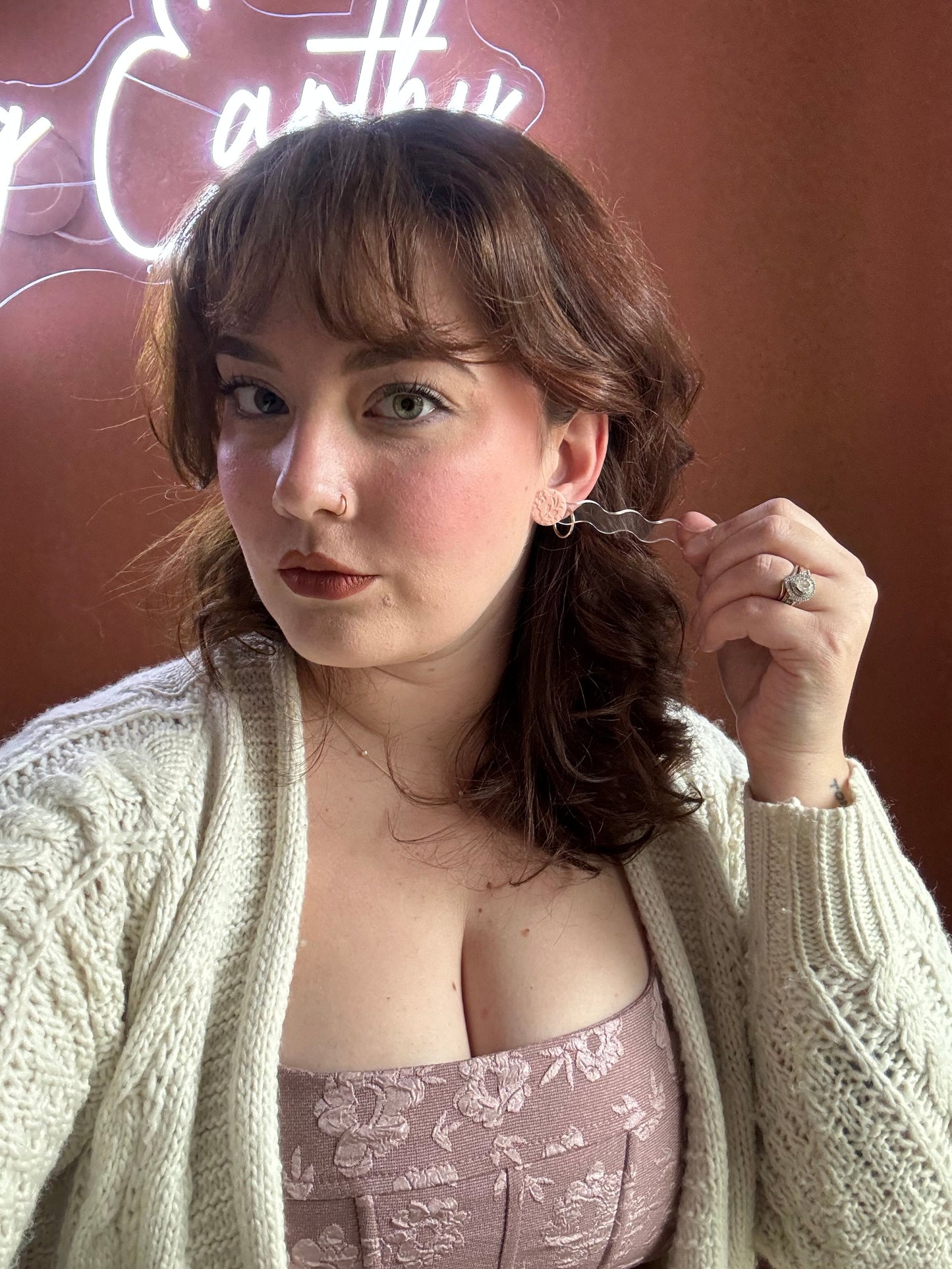 Peachy Pink Penny Studs