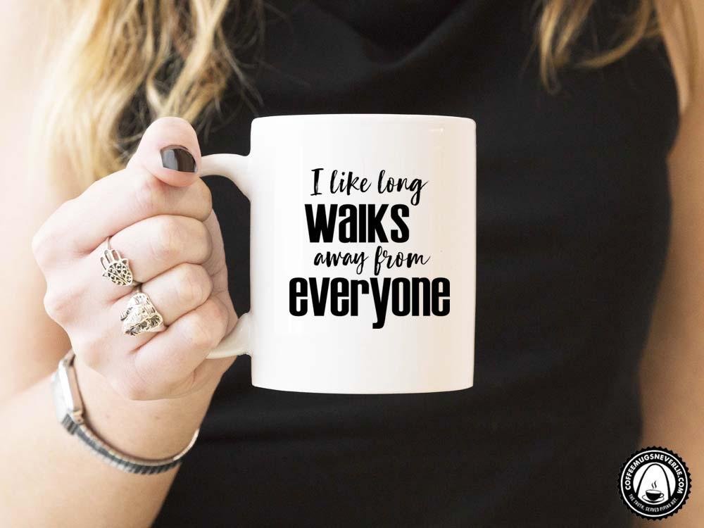 I Like Long Walks Coffee Mug