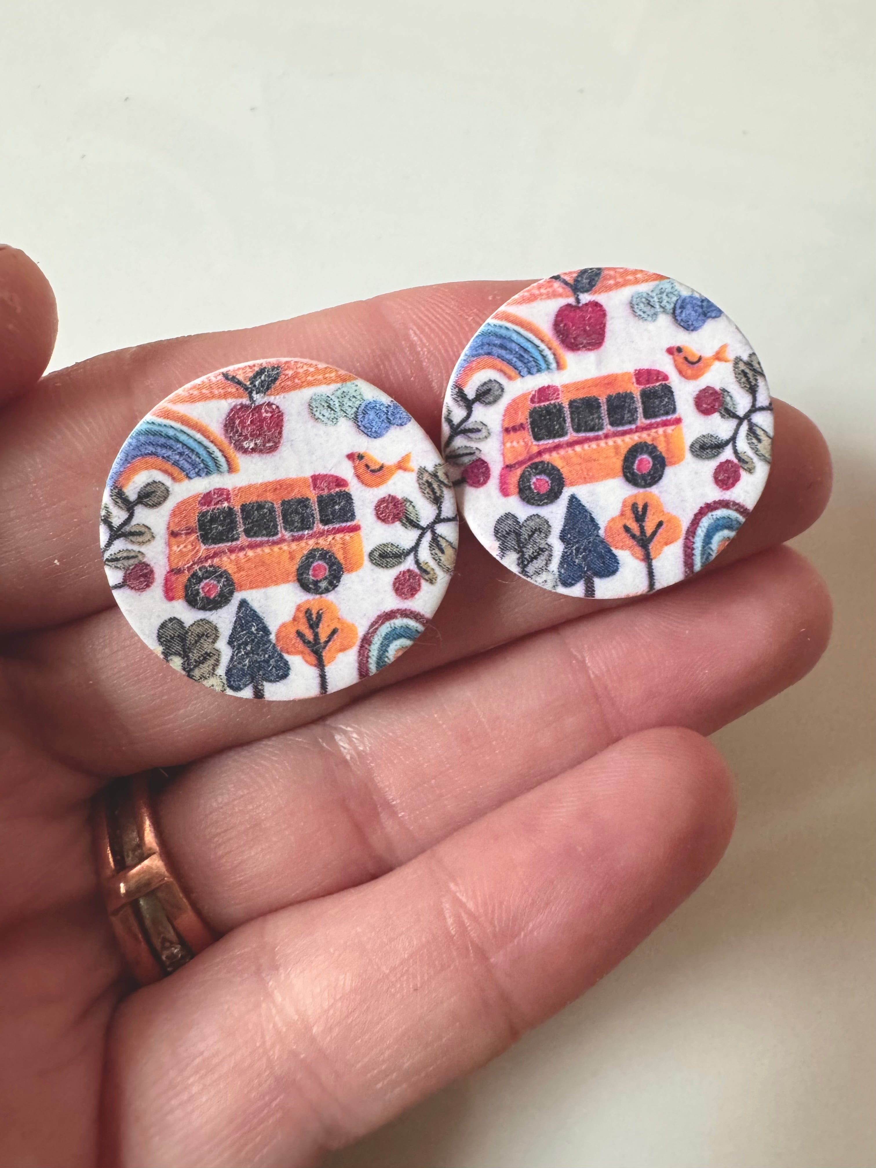 School Bus Statement Stud Earrings