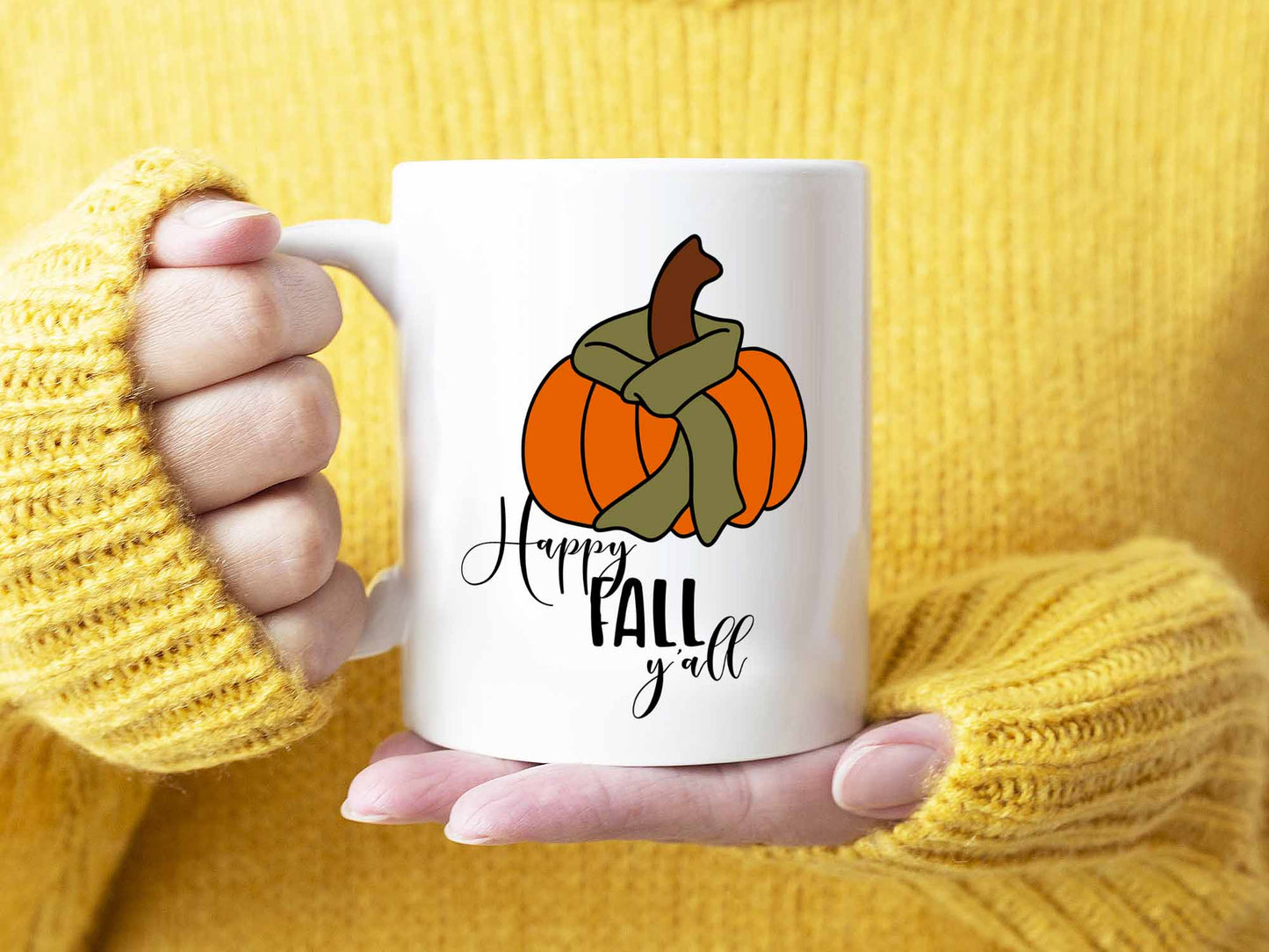 Happy Fall Y'all Pumpkin Coffee Mug