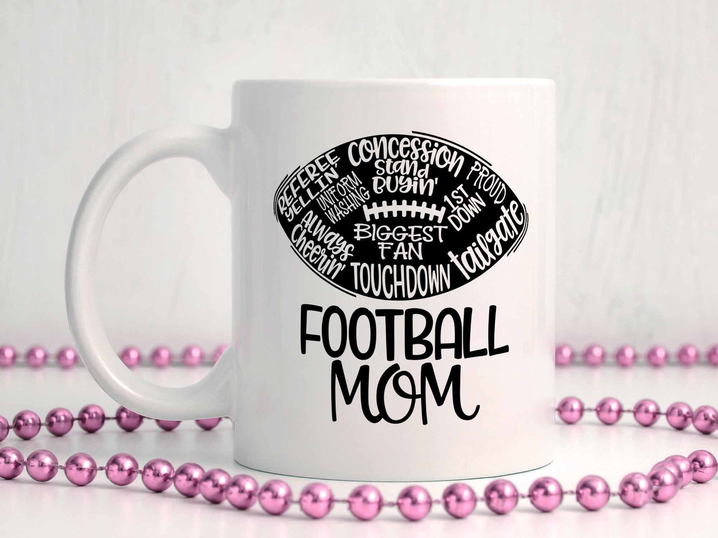 Football Mom Words Coffee Mug