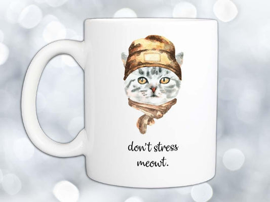 Don't Stress Meowt Cool Cat Coffee Mug