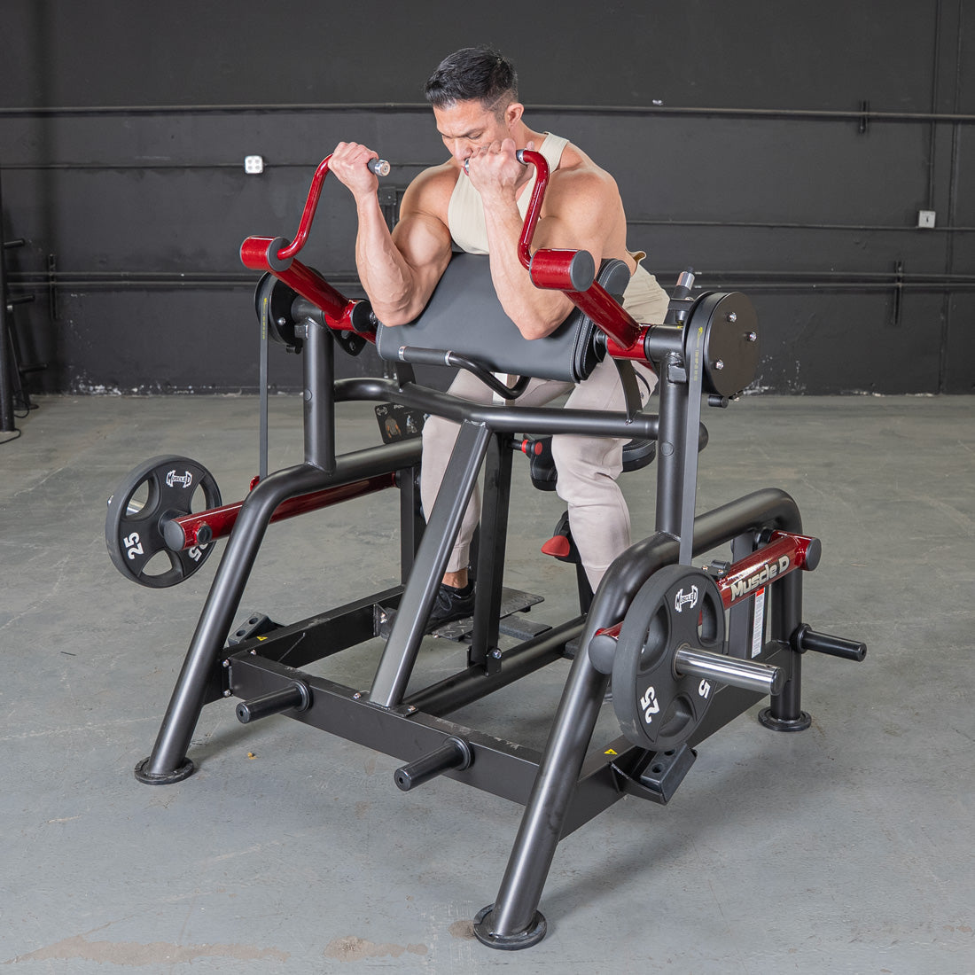 Power Leverage V2 Iso Lateral Biceps Curl / Preacher Curl - Muscle D Fitness