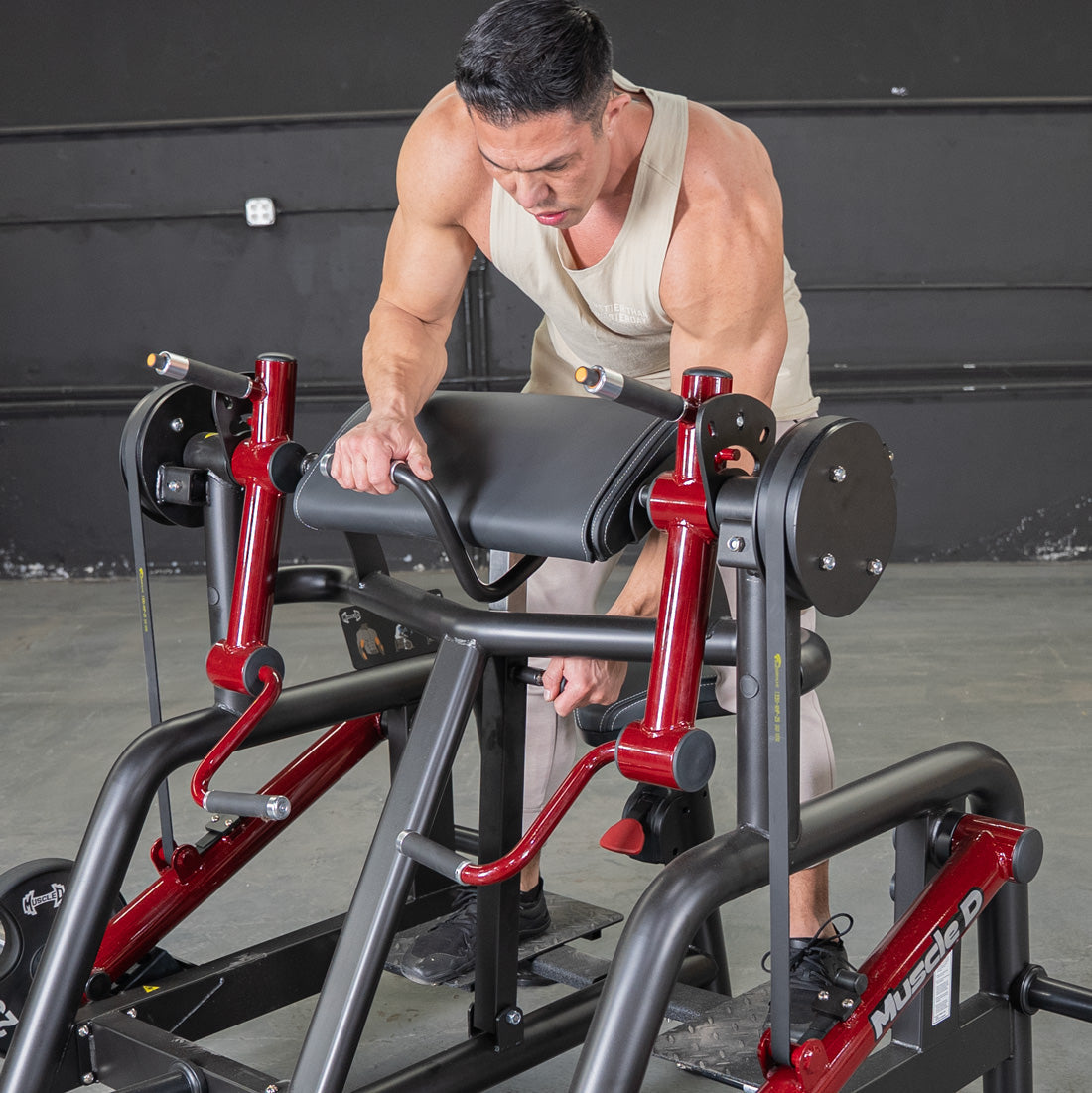 Power Leverage V2 Iso Lateral Biceps Curl / Preacher Curl - Muscle D Fitness