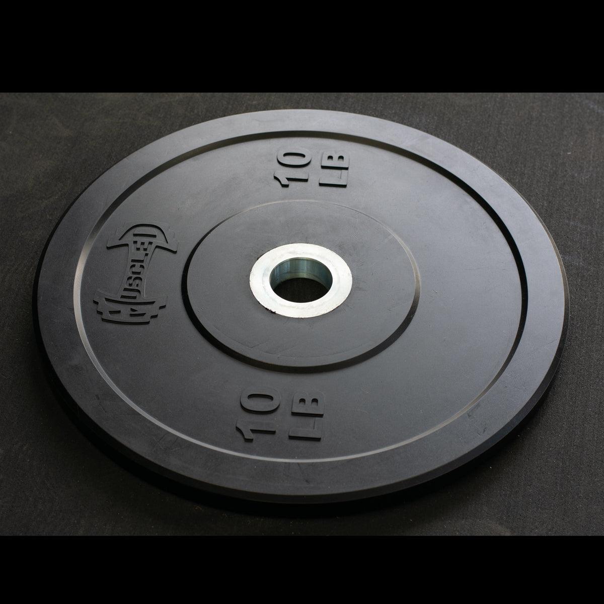 Pro Bumper Training Plates with Center Steel Hub - Muscle D Fitness - Virgin Rubber
