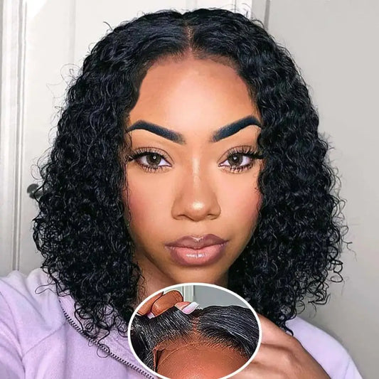 Curly Wigs Glueless Preplucked Human Wigs Ready To Go Short Bob Wig 5X5 Pre Cut Wig 4X4 Deep Wave 100% Closure Wigs For Women
