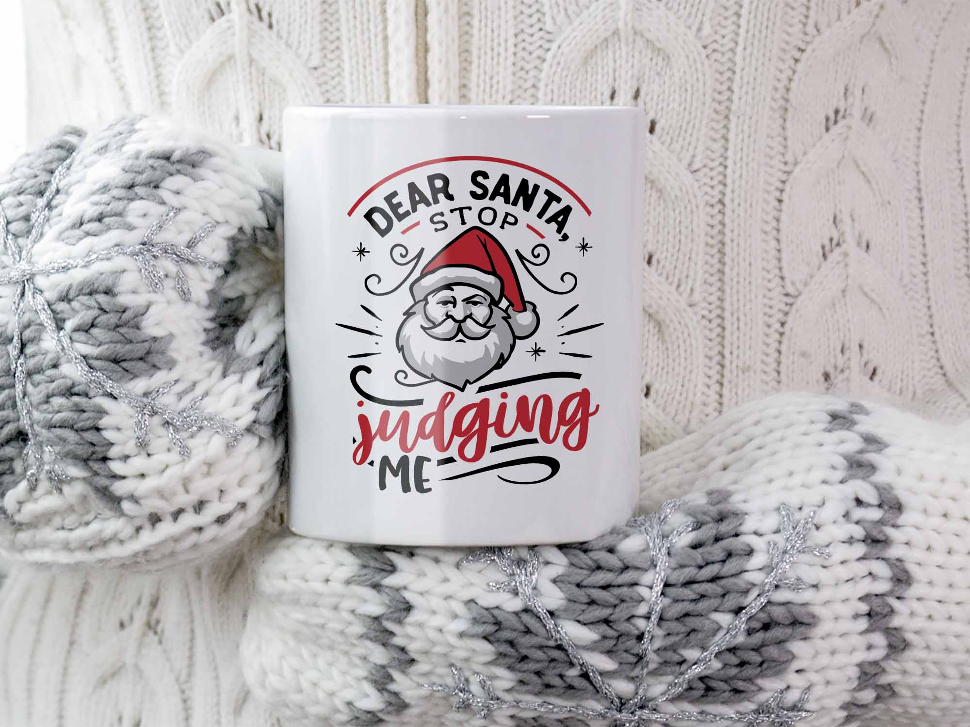 Santa Stop Judging Coffee Mug