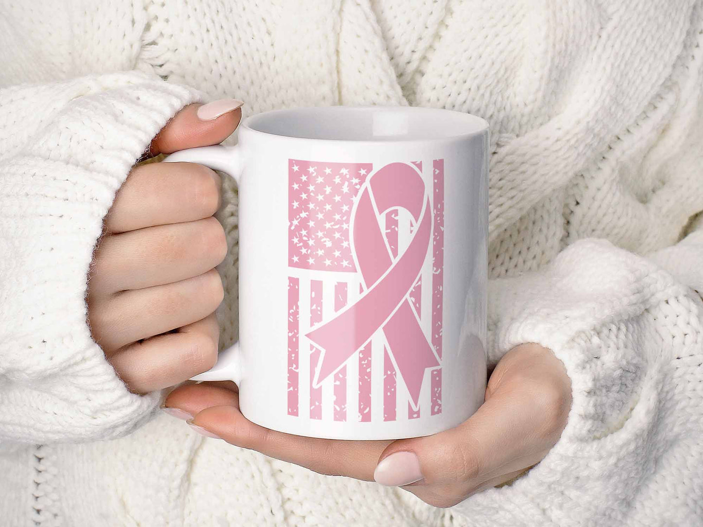 Pink Ribbon Flag Coffee Mug
